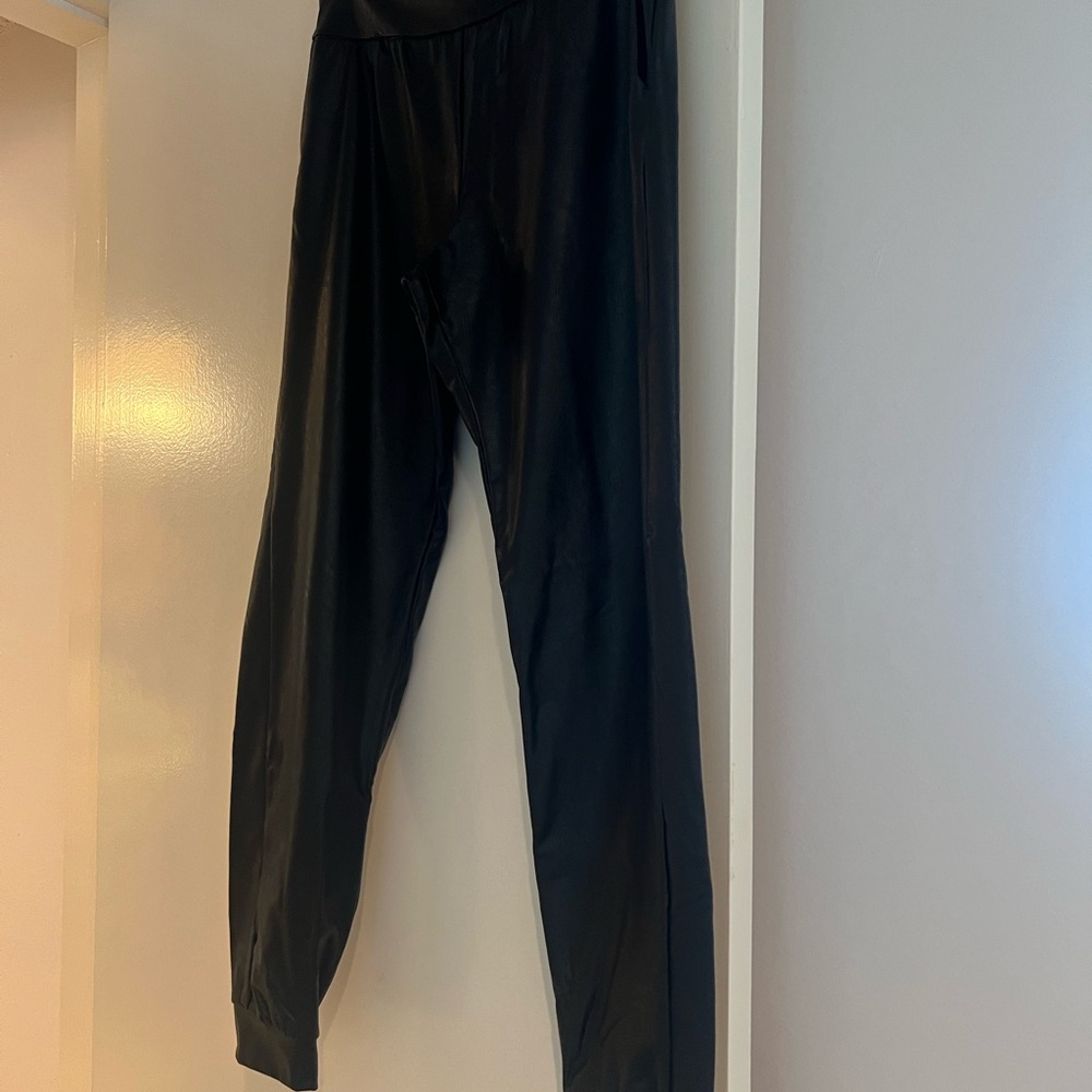 Chic Black Faux leather pants